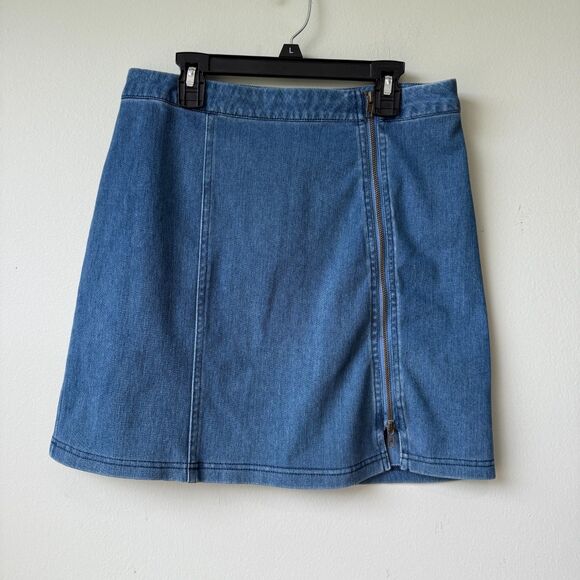 Molly‎ Green Denim Zip Up Skirt Size Small - Picture 1 of 2